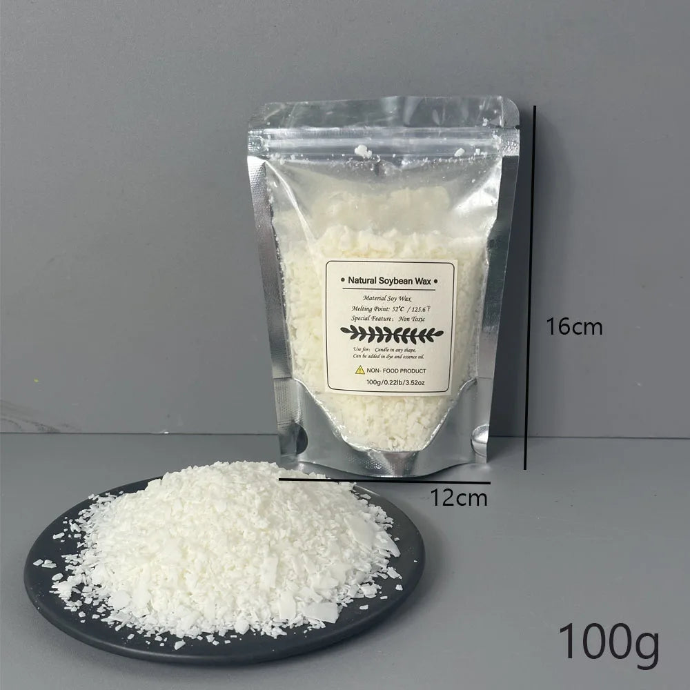 2026 Natural Soy Wax DIY Candle 100/250/500/1000g Making Supplies Scented Candle Raw Material Smokeless Candles Wicks Making Zpaxo 125-100g