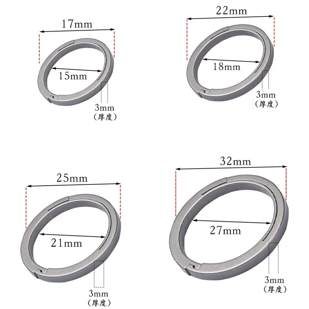 18/22/26/32mm Titanium Alloy Key Rings Organizer Lightweight Titanium Alloy Keychains Removable Quick Release Zpaxo
