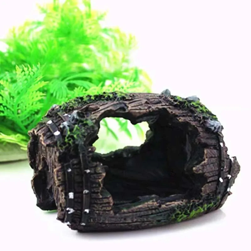 Aquarium Barrel Cave Resin Ornament – Fish Tank Decoration Aquarium Cave Ornament Zpaxo