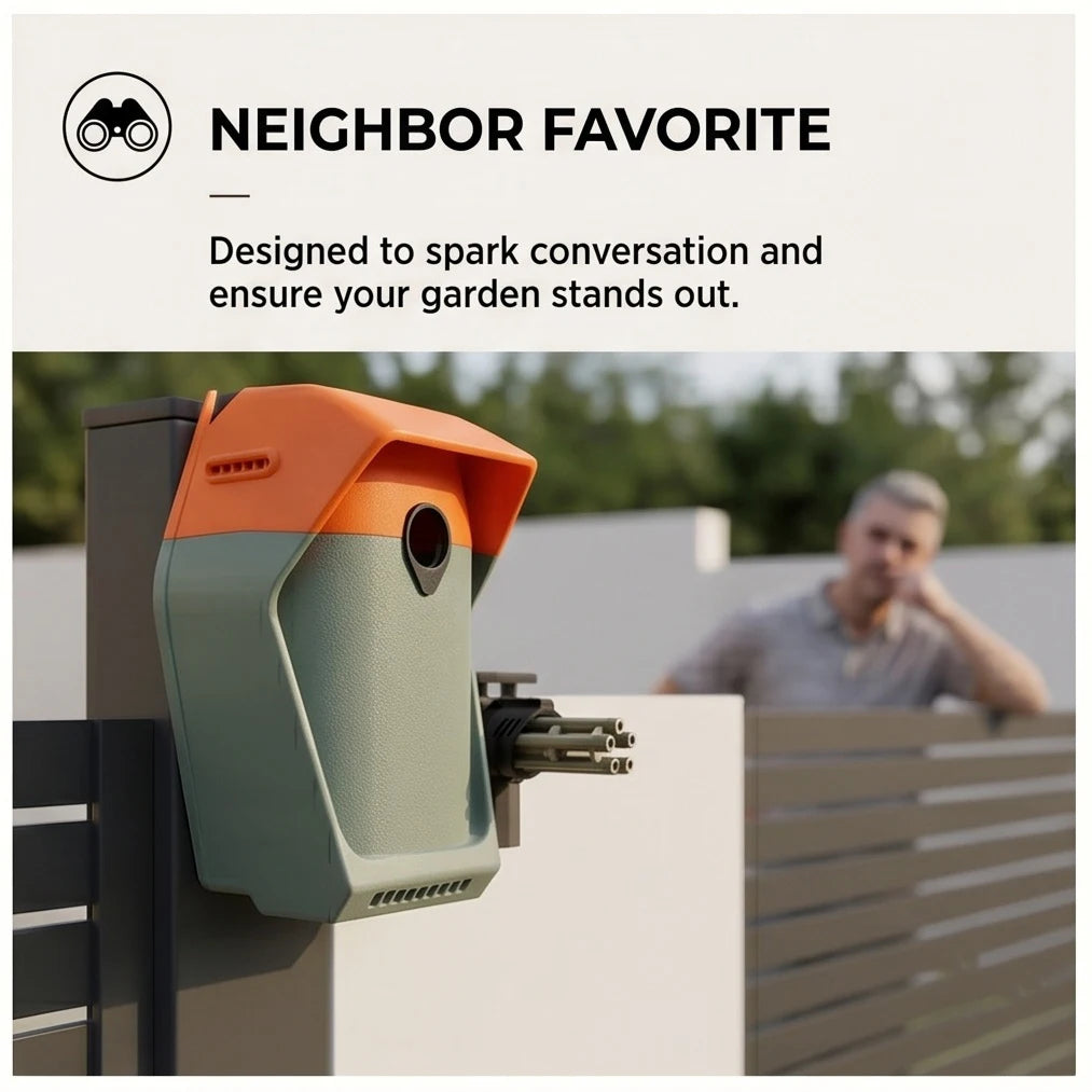 Creative Gatling Bird Feeder Unique Outdoor Garden Decoration Bold