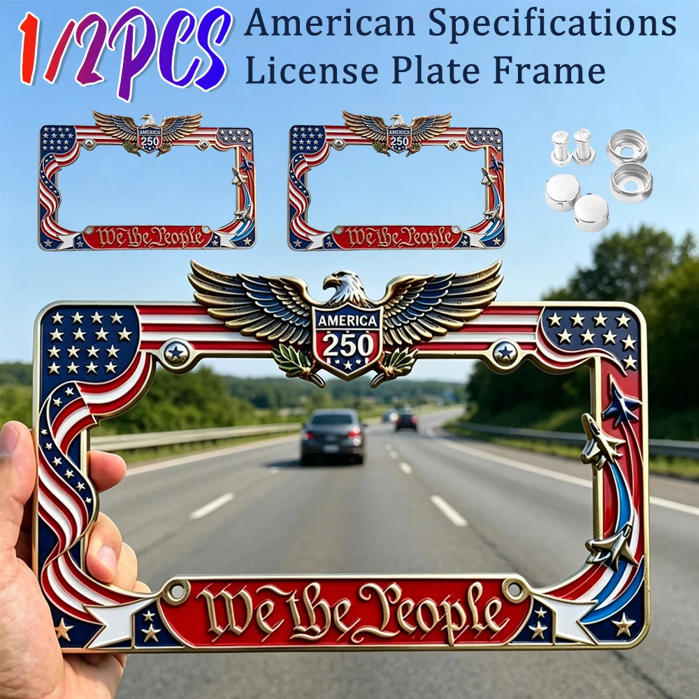 1 American Specifications License Plate Holder Selected Flags Screws