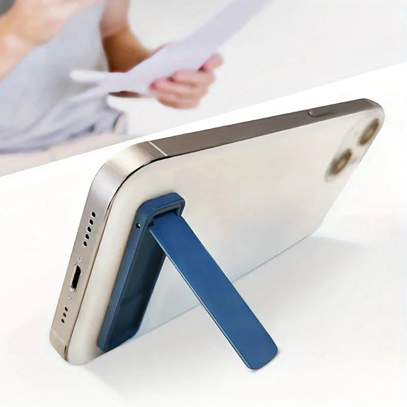 Mini Metal Folding Phone Stand – Stick-On Invisible Desk Bracket