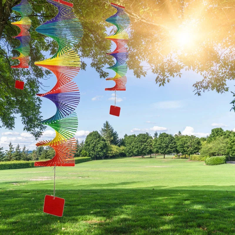Rainbow 3D Rotating Wind Chime Creative Indoor Outdoor Decorative