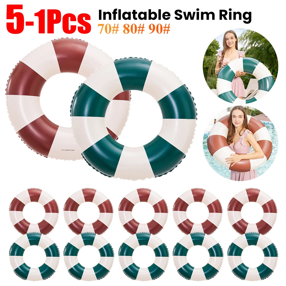 Inflatable Swim Ring Pool Floating Rings Leakproof Blow Up Tube Water