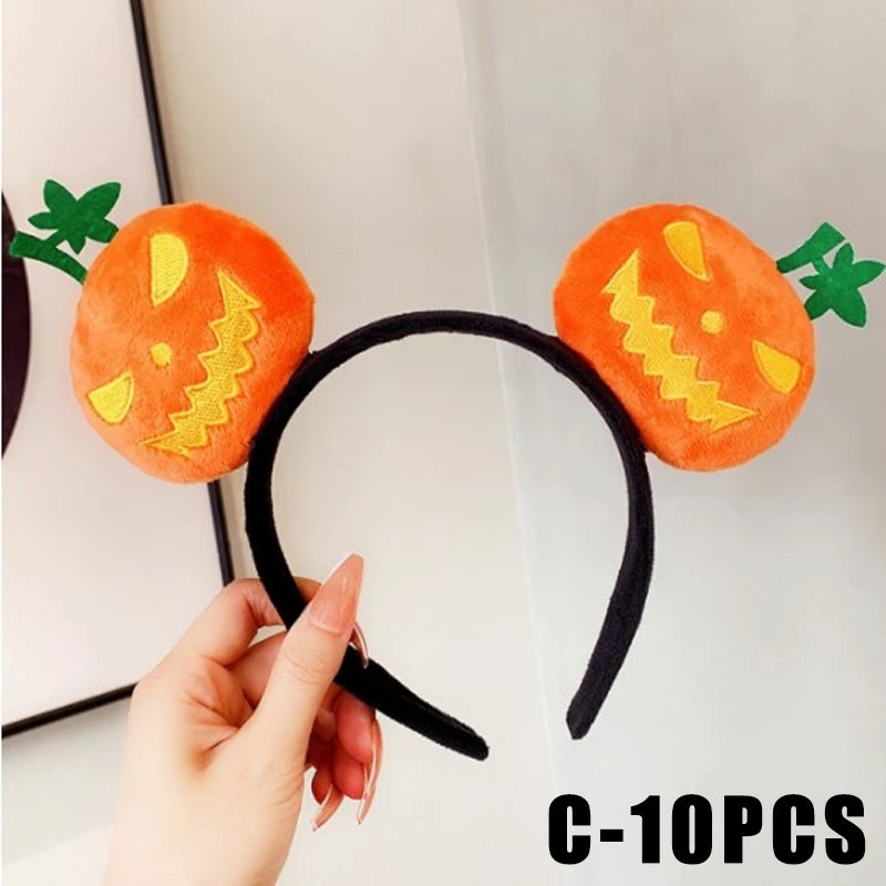 Cute Halloween Pumpkin Devil Horn Headband Funny Hair Hoop Girls Zpaxo C 10PCS