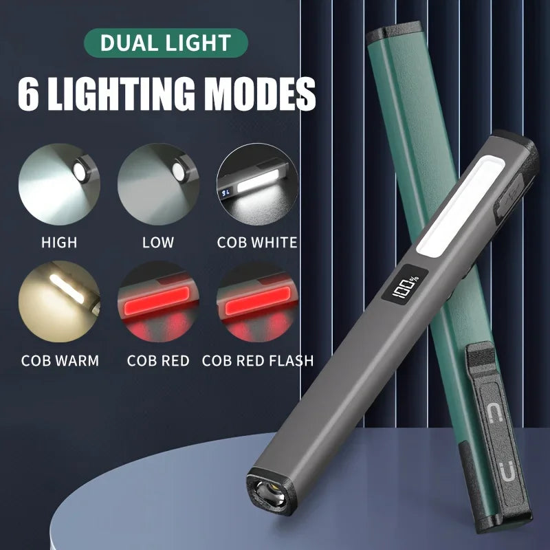 POCKETMAN Magnetic COB Pen Light – USB-C Rechargeable LED Torch