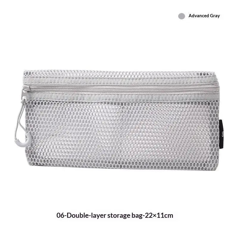 MBreathable Mesh Zipper Storage Pouch Visible Large Capacity Makeup Zpaxo F