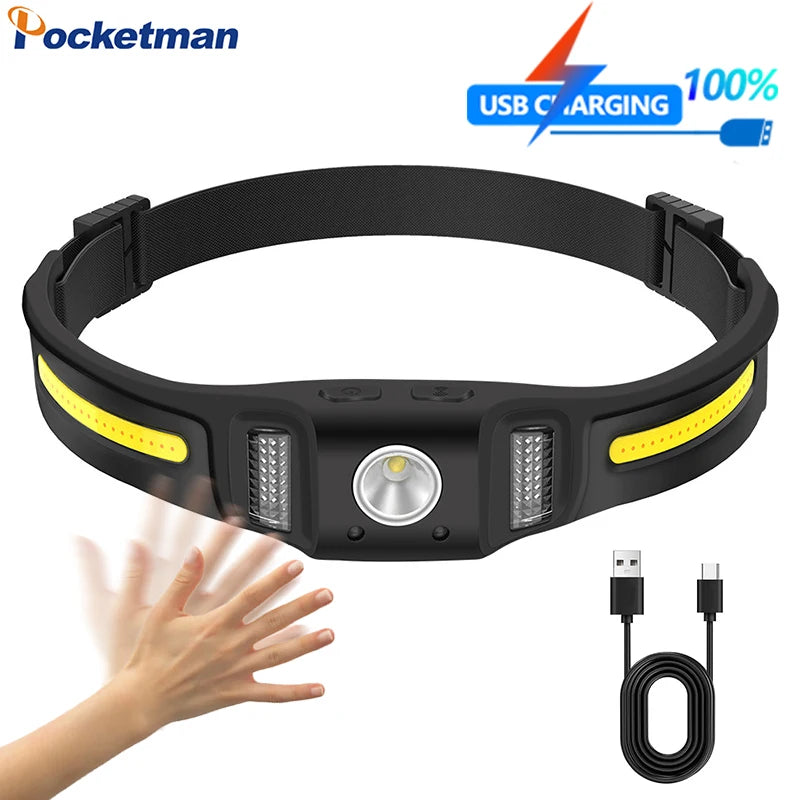 POCKETMAN LED COB Motion Sensor Headlamp | USB Rechargeable