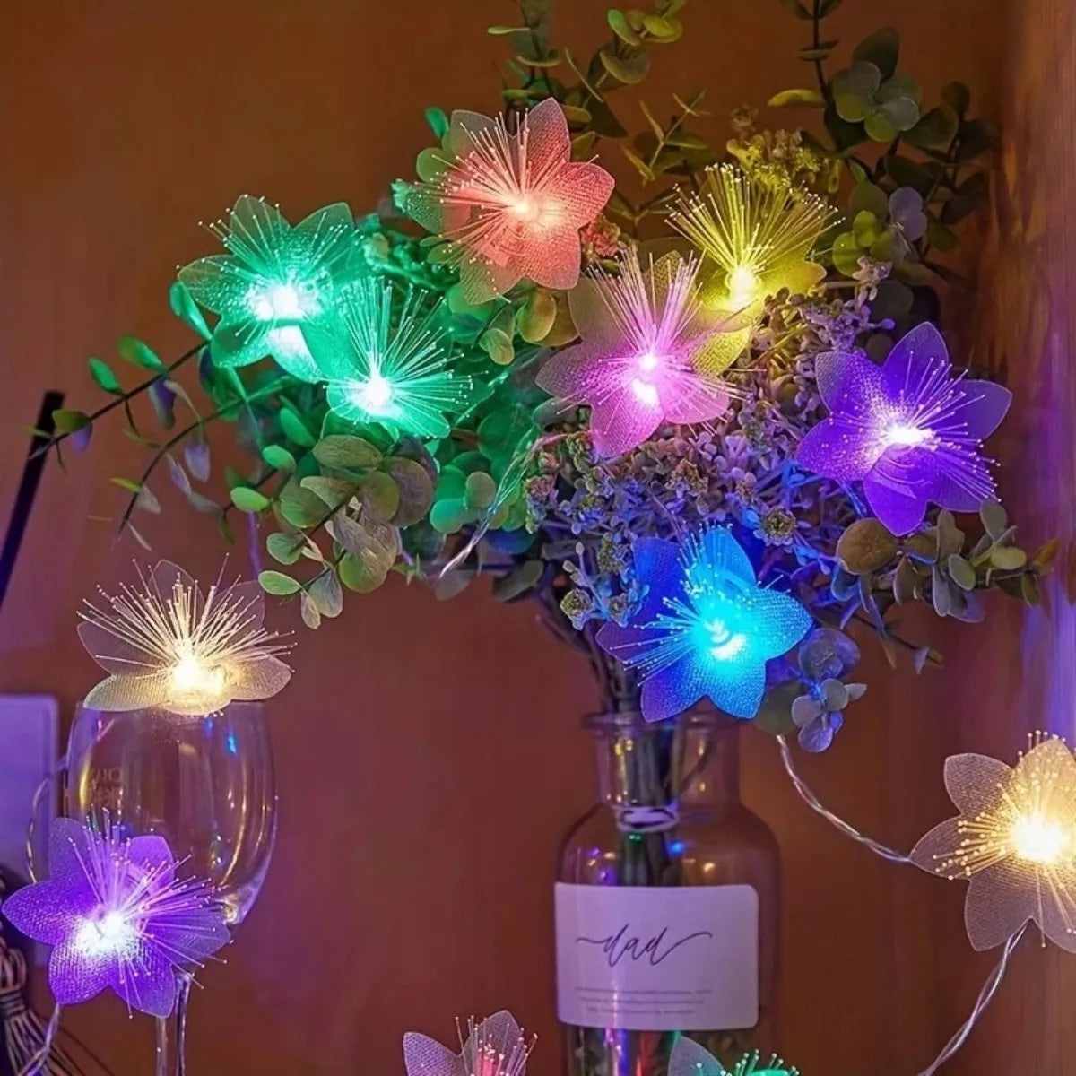 1 Enchanting LED Fiber Optic Flower Fairy Lamp Battery Powered Zpaxo