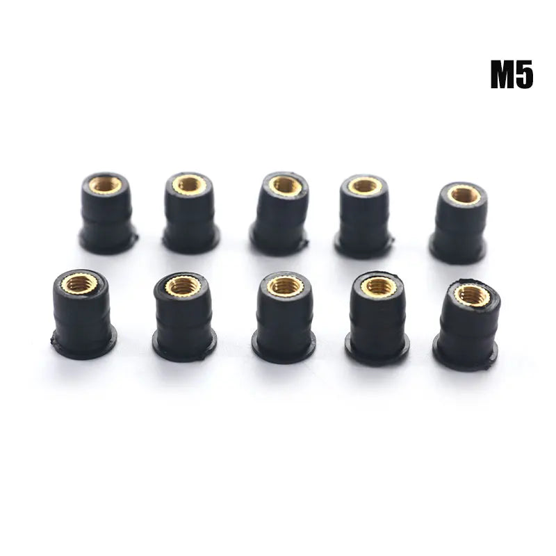 Motorcycle M4 M5 M6 Rubber Well Nuts Blind Fatener Windscreen Zpaxo M5