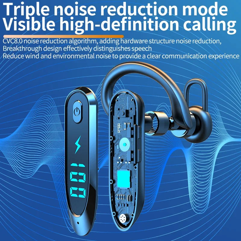 Bluetooth 6 0 Earphone Ear Hook Headphone 270 Degree Rotation LED