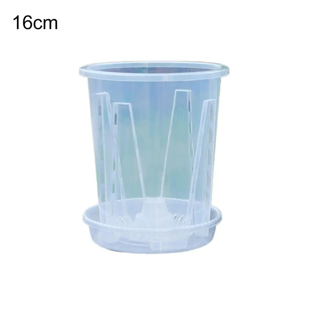 Clear Orchid Planter PP Plastic Pot | Air Holes & Drainage Orchid Planter Pot Zpaxo 16CM