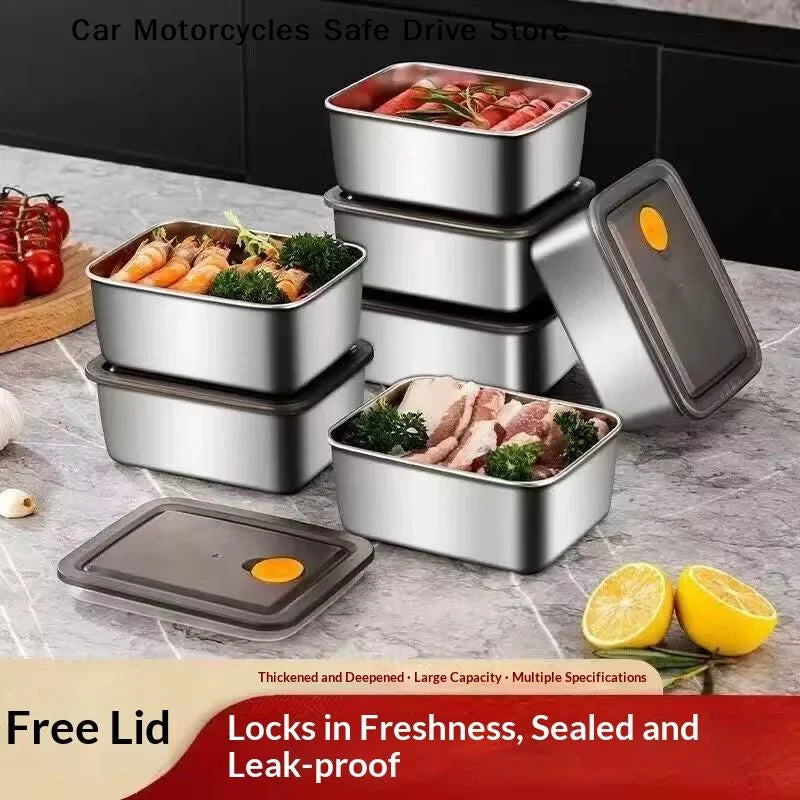 CM4pc Stainless Steel Food Storage Containers Thickened Leakproof