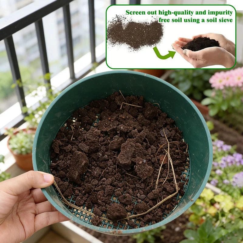 Gardening Must-Have21cm Heavy-duty Plastic Soil Sieve Perfect Sifting