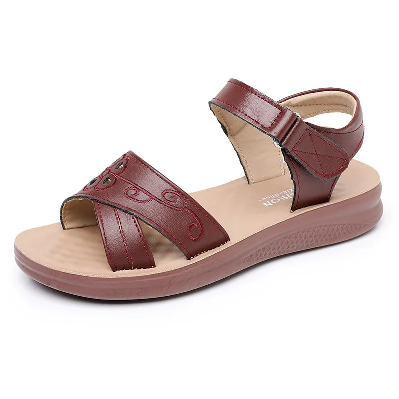 White Leather Wedge Sandals Women Crisscross Strap Adjustable Ankle Zpaxo 1213 Red 41 China Mainland