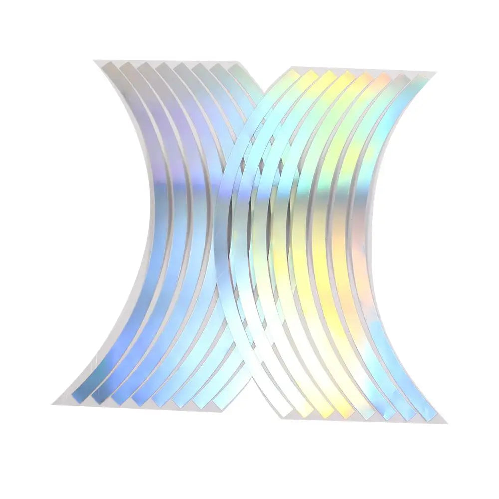Sticker Laser 10/12/14/18 inches PVC Reflective Rim Stripe Wheel Rim Tape Wheel Sticker Motorcycle Reflective Stripes Zpaxo