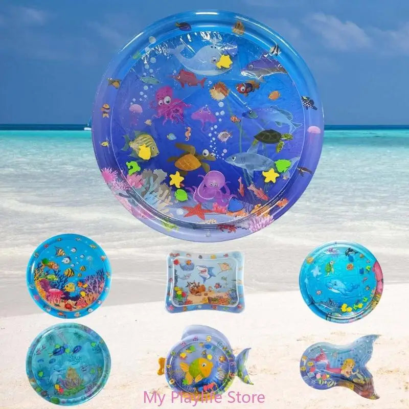 Cats Cooling Mat Napping Pad Dogs Crates Bed Inflatable Bed Lounger Ocean Theme Creative Water Mat Zpaxo