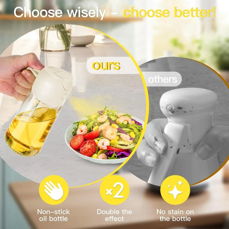 2in1 Glass Oil Sprayer Spray Bottle Tank BBQ Kitchen Baking Picnic