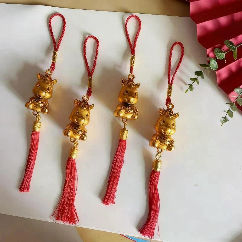 6Pcs Chinese New Year Lantern Pendant Lucky Decoration 2026 Year Of The Horse Wall Hanging Car Ornament Housewarming Gifts Zpaxo