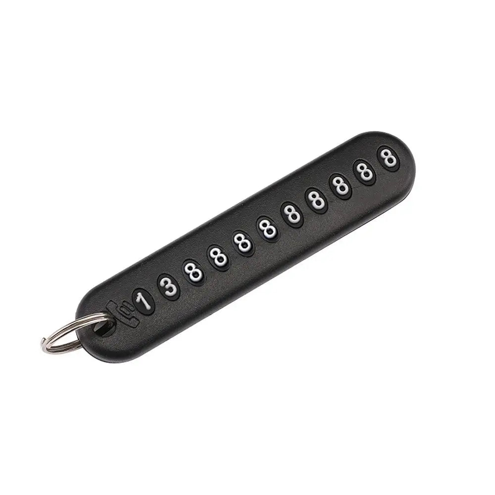 Vehicle Accessories Portable Temporary Parking Anti-lost Key Chain Key Pendant Phone Number Key Ring Phone Number Plate Card Zpaxo black