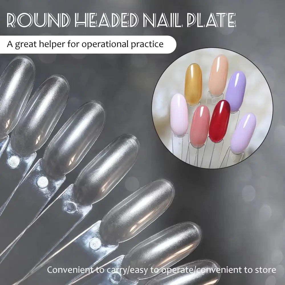 Clear Natural Nail Display Sticks Ring Gel Polish Practice Swatch Zpaxo