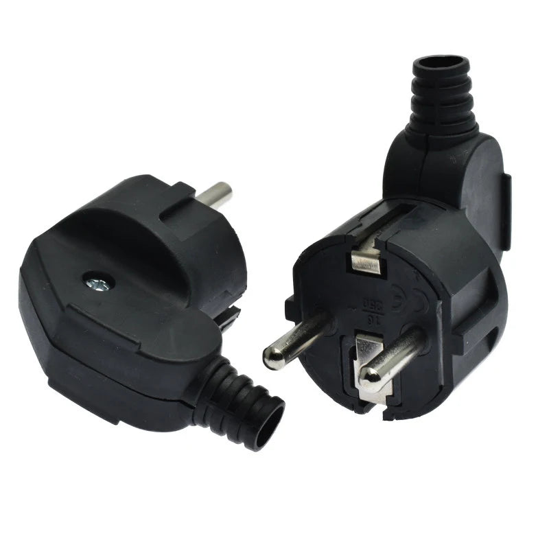 4.8mm EU Plug Male Replacement Adapter Connector Outlets Rewireable 250V 16A Connector Electeic Socket For Power Extension Cable Zpaxo
