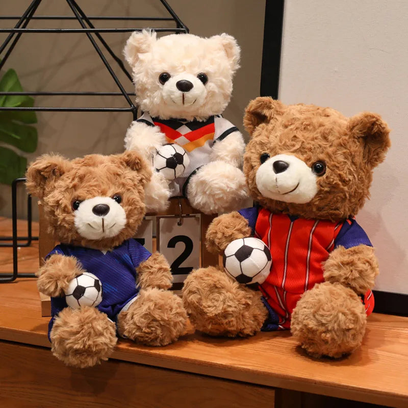 Soccer Fan Essential Bear Plush Toy Football-themed Stuffed Animal