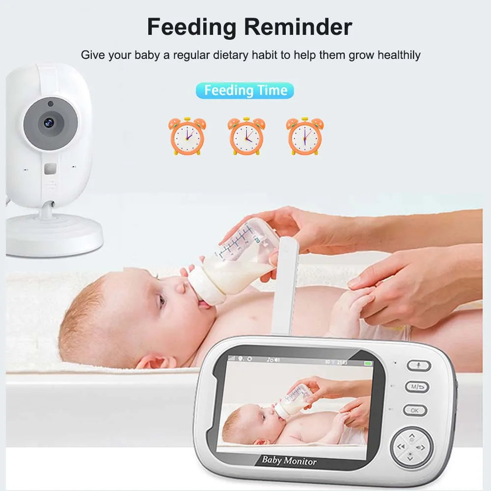 3 5'' Video Baby Monitor Mother Kids Two-way Audio Night Vision Zpaxo