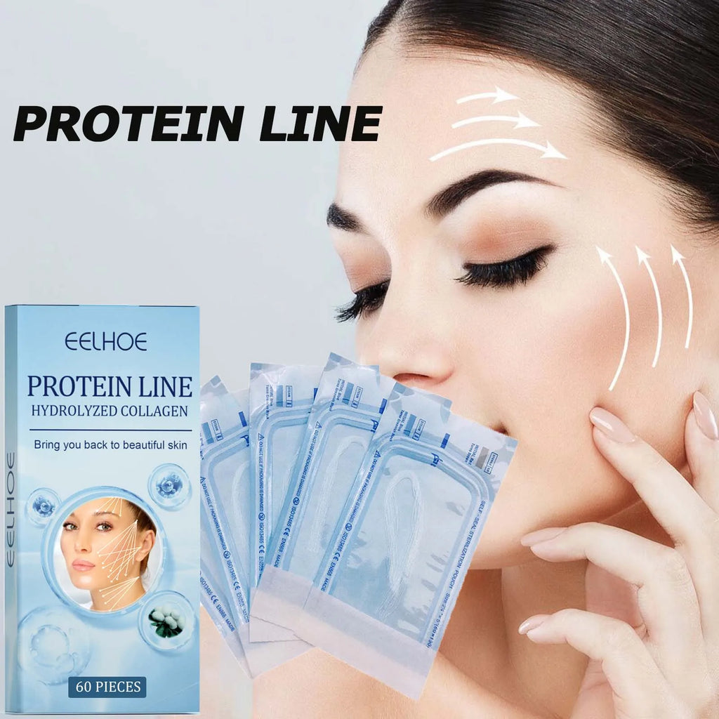 60Pcs Gold Collagen Protein Thread Serum – No Needle Face Lift Collagen Thread Serum Zpaxo