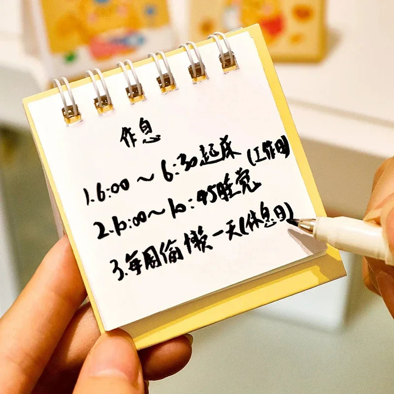 2026 Custard Bear Calendar Desk Calendar Portable Coil Schedule Planner Desktop Decoration Daily Planner Office School Supplies Zpaxo