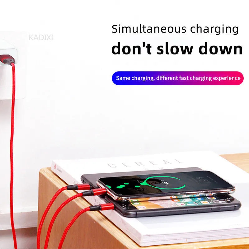 1 USB Fast Charging Cable C Micro IOS Multi Charger Iphone Huawei Zpaxo