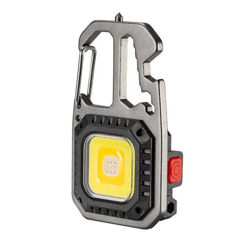 Mini COB Keychain Flashlight – USB Rechargeable 600LM Torch