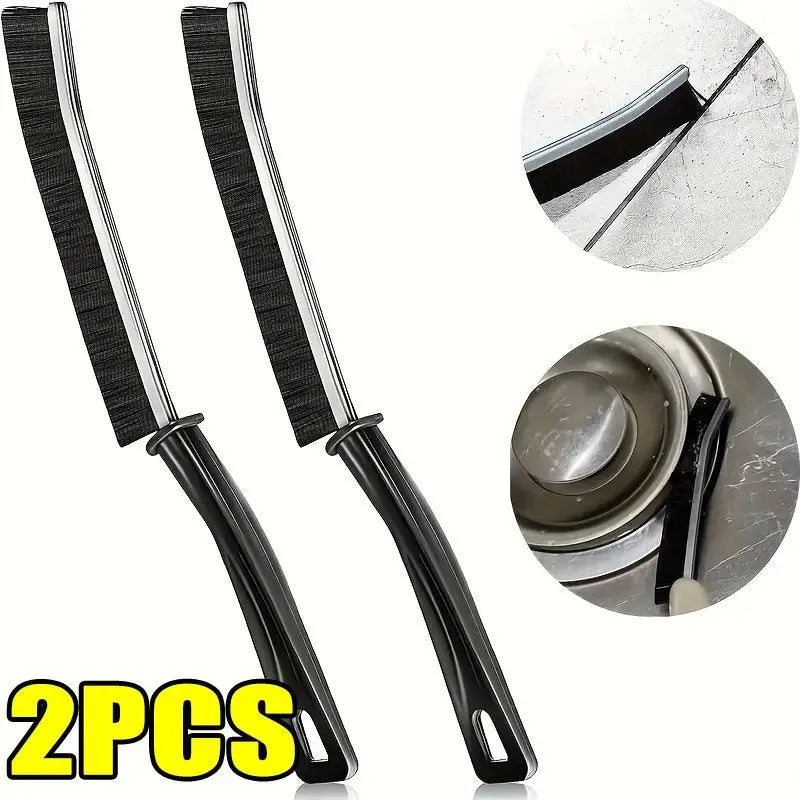 Long Handle Crevice Cleaning Brush Multi-scene Gap Grout Brush For Window Frame Bathroom Kitchen Floor Tile Seam Cleaning Zpaxo Black- 2PC