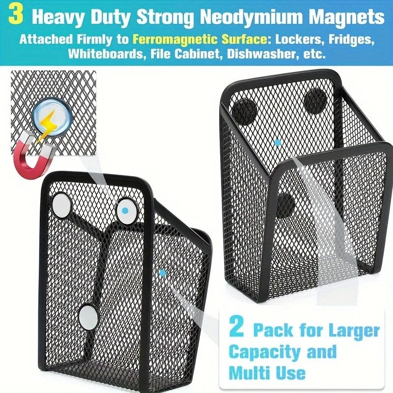 Magnetic Pencil Holder Strong Magnets Mesh Design Whiteboard