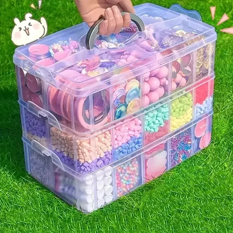 Stackable 3-Tier Plastic Storage Box Adjustable Compartment Toy Container Clear Jewelry Sundries Organizer Home Storage Supplies Zpaxo