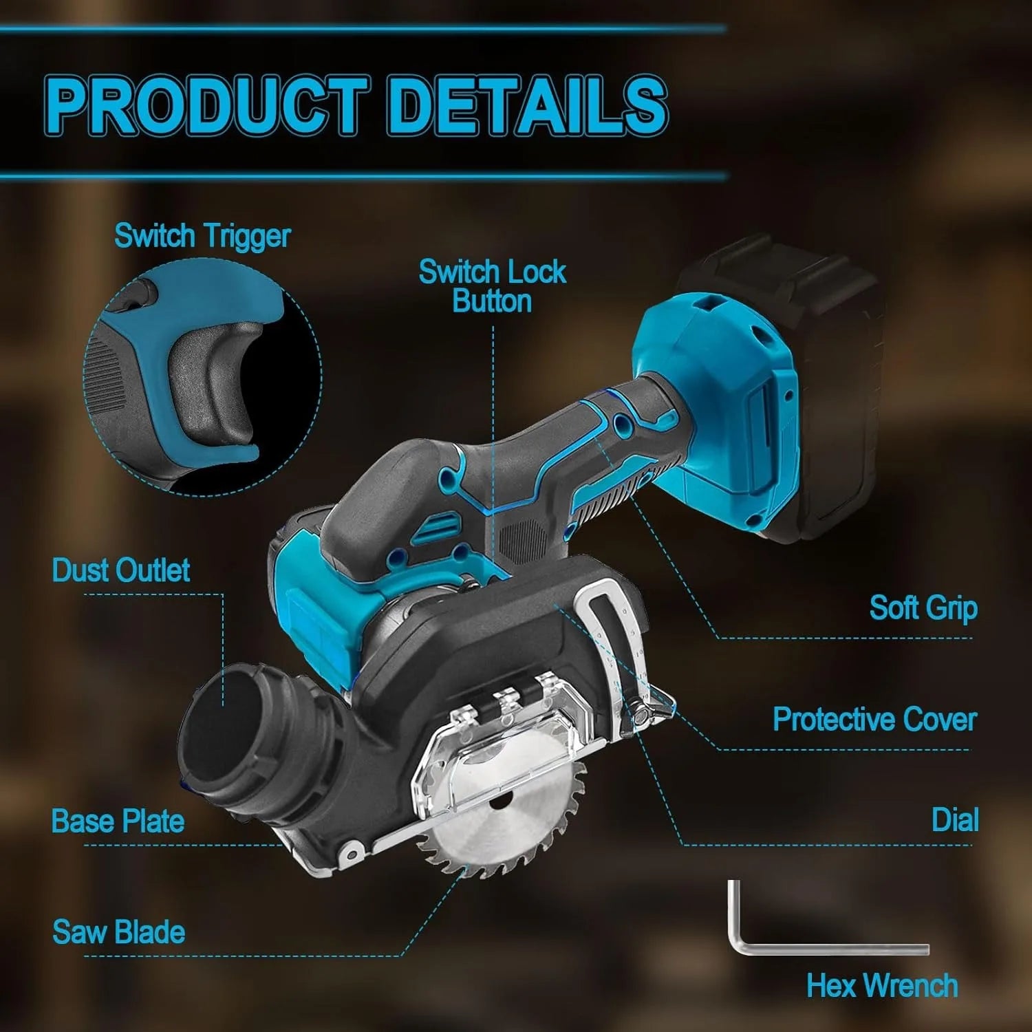Electirc CUT OFF Tool Cordless Mini Angle Grinder Cutting Circular