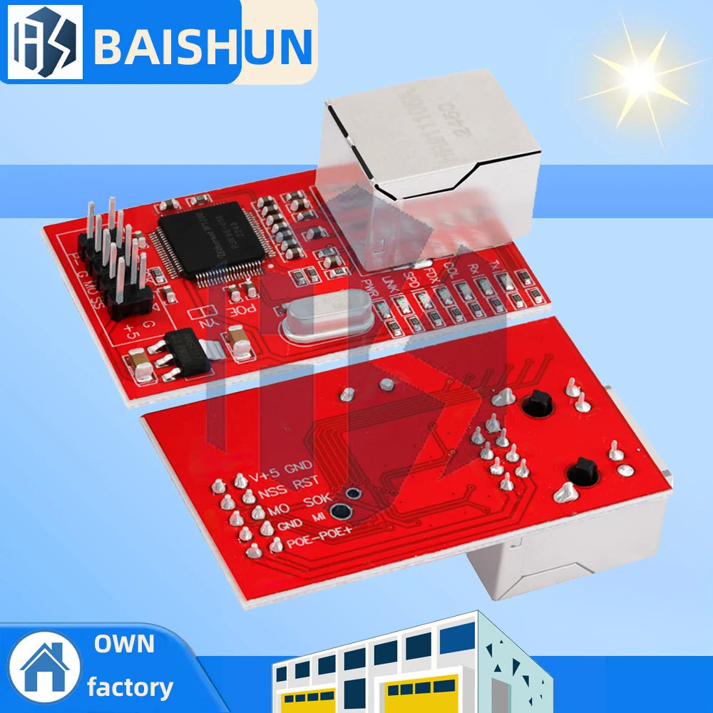 Mini W5100 LAN Ethernet Shield Network Board Module R3 W5100 3.3V 5v Compatible For Arduino Ethernet Mega 2560 Mega2560 Zpaxo Default Title