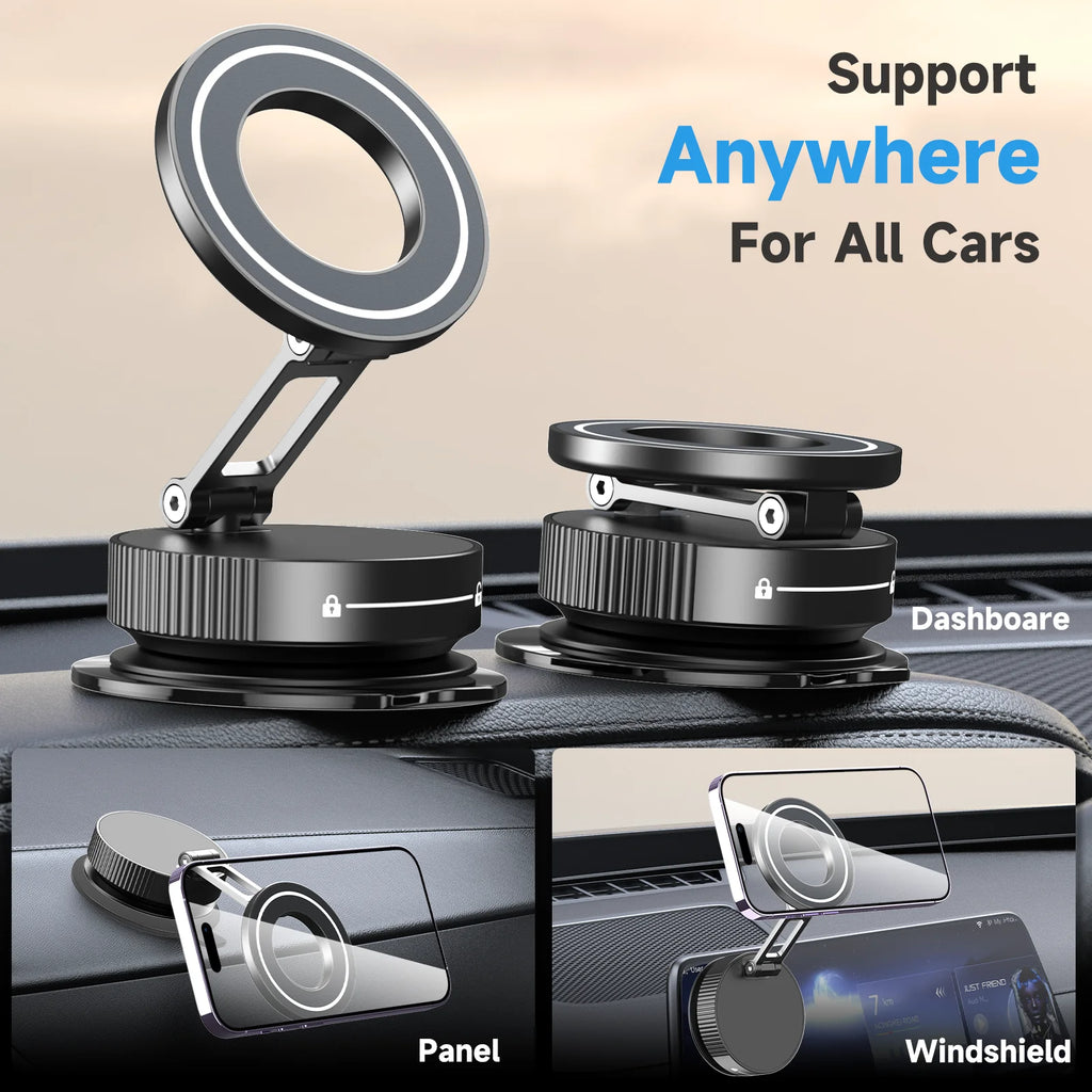 Vacuum Adsorption Car Phone Holder 360° Rotating Strong Suction Holder for Mobile Phone Desktop Live Streaming Zpaxo