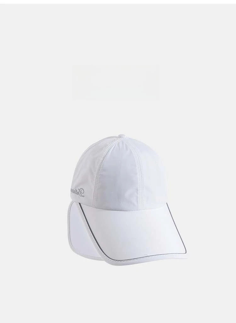 Summer sun protection hat for women enlarged widened brim outdoor sports cover full face empty top duckbill hat tied ponytail Zpaxo