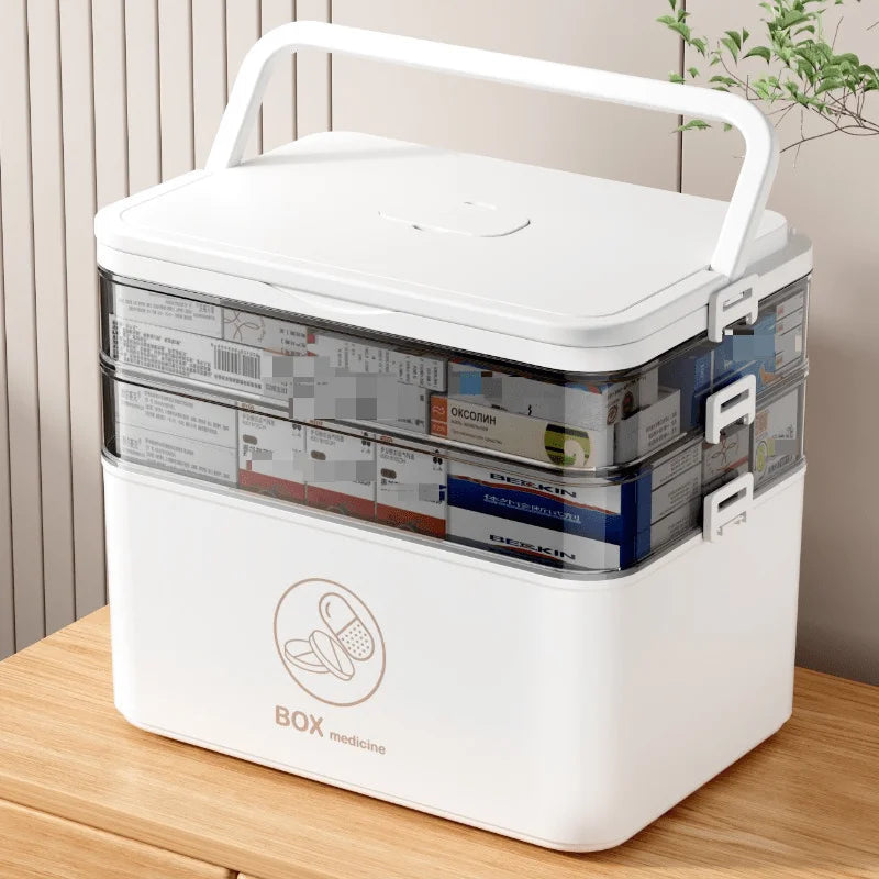 3-Tier Medicine Cabinets Organizer Family Emergency Storage Box