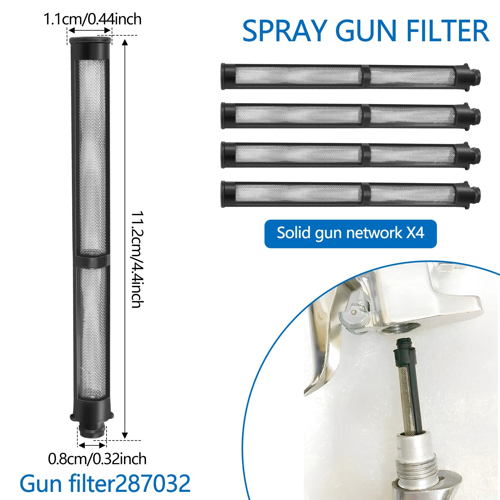 10 Pcs Airless Spray Gun Filter Spraying Machine Filter Paint Parts 60 Mesh Graco Compatible with 390 395 490 495 595 3400 Zpaxo