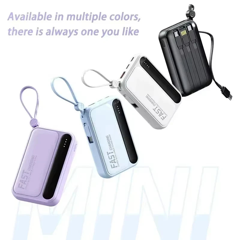 500000mAh 120W Power Bank Large Capacity 4 In1 Cables Intelligent Digital Display Light Portable Powerbank For iPhone Huawei New Zpaxo