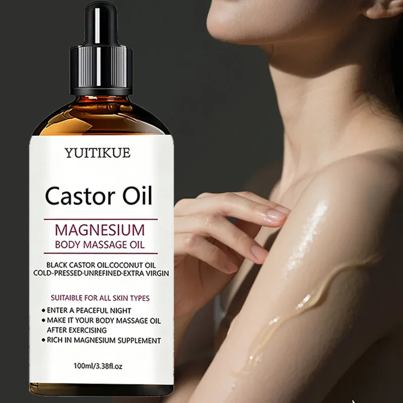 YUITIKUE Castor Oil Magnesium Body Massage Oil 100ml Body Massage Oil Zpaxo