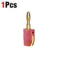 6Pcs 4mm Banana Plug High Current Self-Locking Quick Connect Gold-plated Banana Connector For 32A Electrical Test Power Testing Zpaxo 1pcs Red
