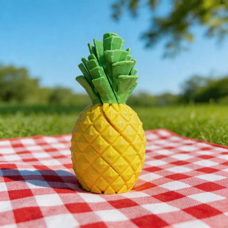 3D-Printed Stress-Relief Pineapple Toy: Creative Rotating Finger Squeezer and Fun Desktop Ornament