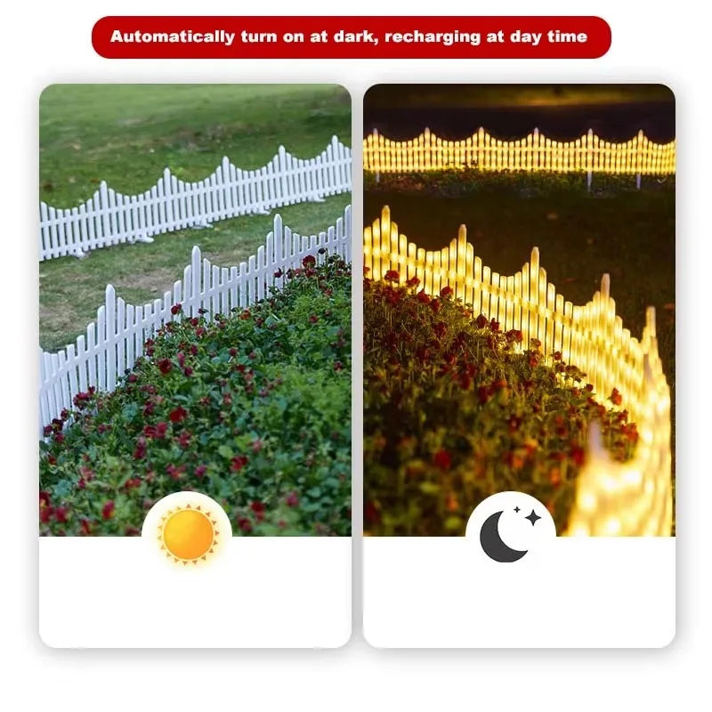 Solar Fence Lights Outdoor Waterproof LED Courtyard Garden Lawn Zpaxo
