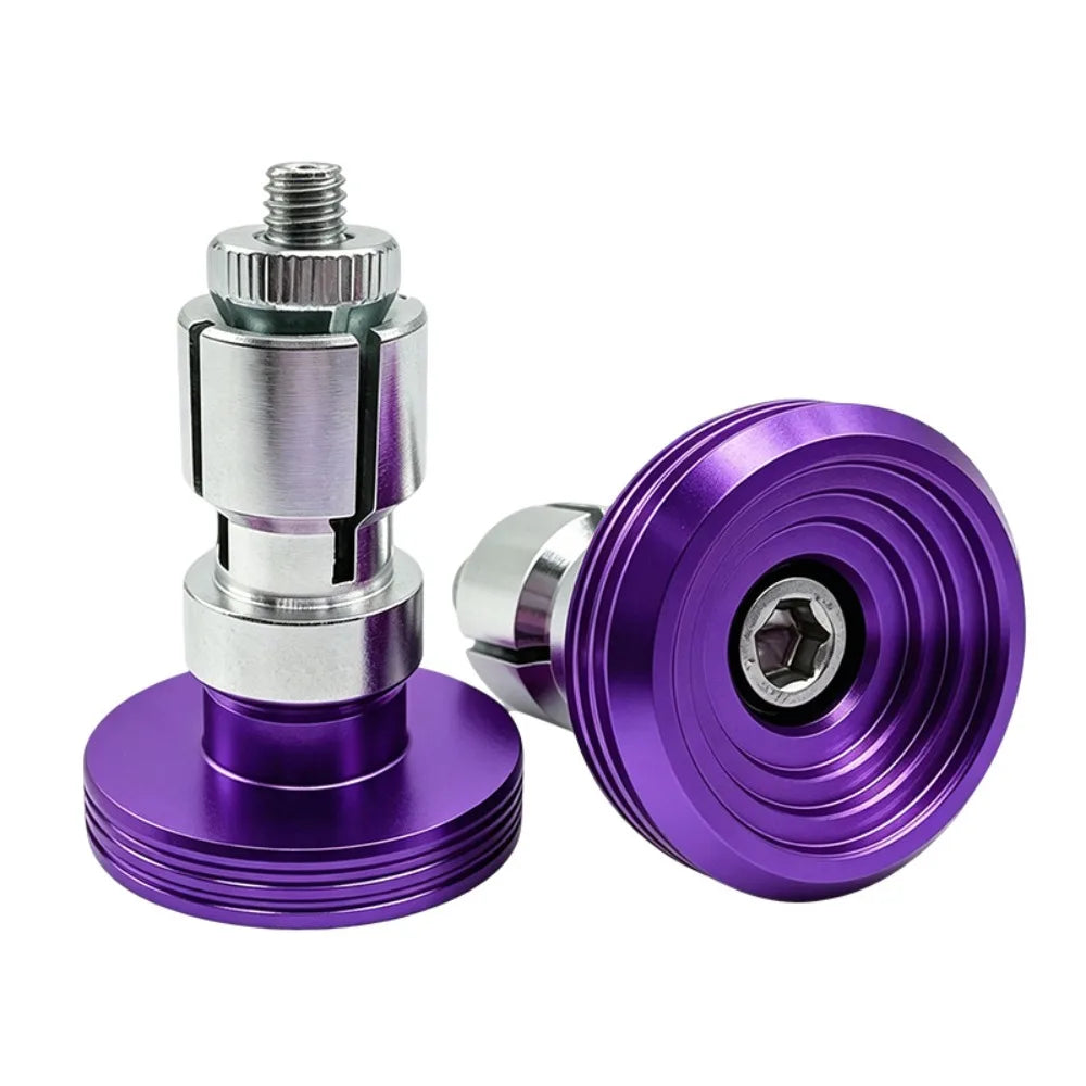 CNC Aluminum Alloy Motorcycle Handlebar End Plugs Shock-absorbing Zpaxo Purple