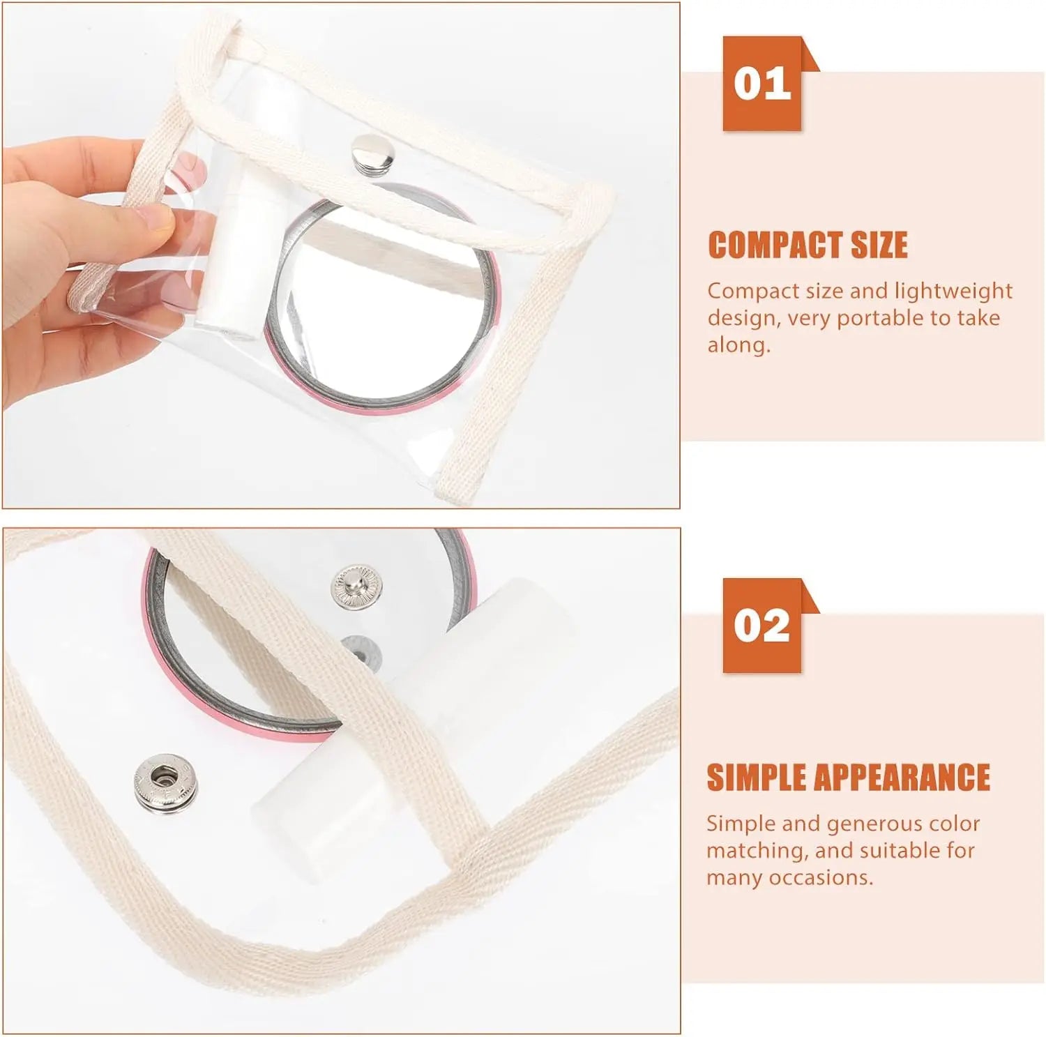 2-Pack Clear PVC Toiletry Pouches – Waterproof Travel Makeup Bag