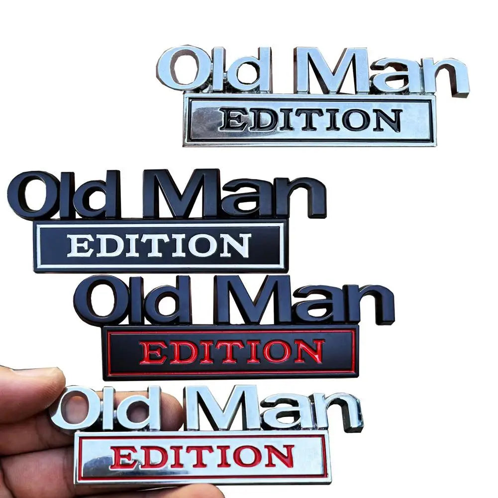 3D Metal Chrome Old Man Edition Car Emblem Badge Sticker Car Emblem Sticker Zpaxo
