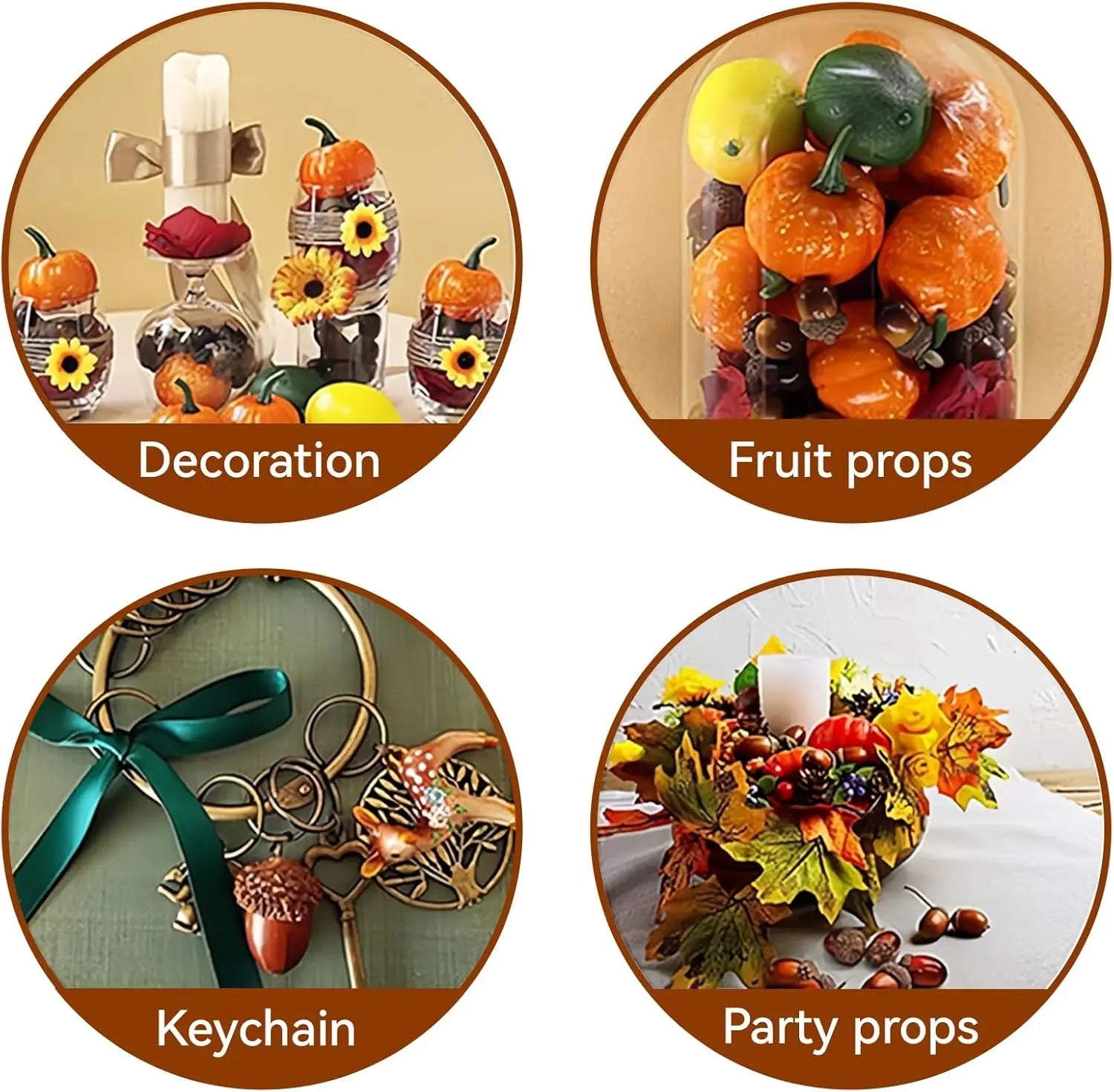 Artificial Acorns with Caps – Fall Decor & DIY Crafts 5/10 PCS